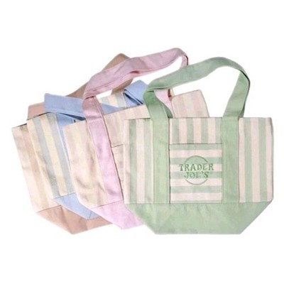 Trader Joe s Mini Pastel Stripe Canvas Tote Bag Limited Edition Set Of 4