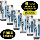 ZEBRA G301, G750 JK Refills 88112, Black Gel Ink, 6 Packs, FREE Shipping