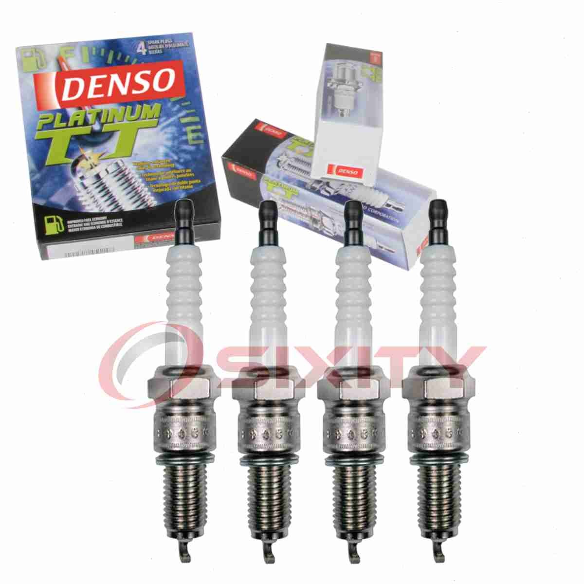 4 pc Denso Platinum TT Spark Plugs for 1977-1988 Porsche 924 2.0L 2.5L L4 tq