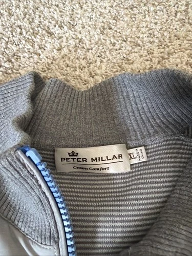 Peter Millar Crown Comfort Hybrid Full Zip Quilted Knit Jacket Gray XL image 4