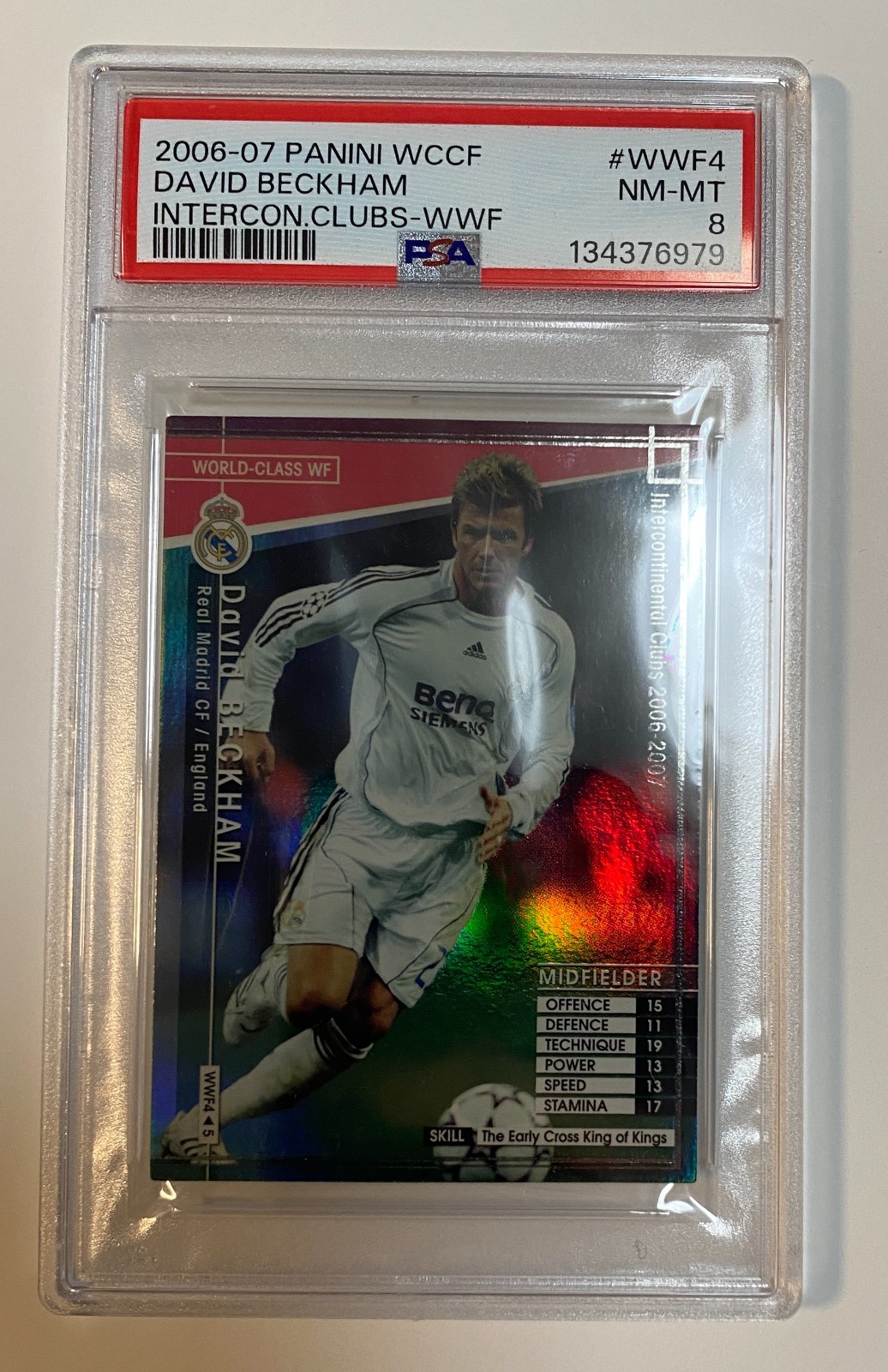 PSA 8 DAVID BECKHAM 2006 PANINI WCCF Real Madrid SET view 3