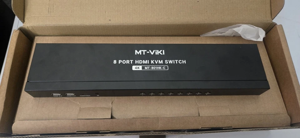 MT-VIKI 8 Port HDMI KVM Switch 4K@30HZ USB2.0 8 in 1 Out Switcher 1U Rack Mount - Image 3 of 4