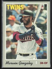 Marwin Gonzalez 2019 Topps Heritage Reverse Flip Stock #553 Minnesota Twins