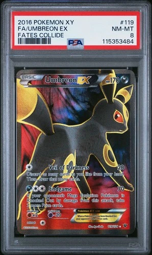2016 POKEMON XY FATES COLLIDE UMBREON EX #119 PSA 8 NM #115353484