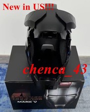 US  AUTOKING Iron Man MK5 1:1 Helmet Wearable Voice-control Black Mask Cosplay