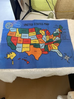 Felt Map United States Education Homeschool Visual Geography 32 x24  Learning
