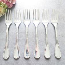 Christofle Rubans 6pcs Silverplate Flatware Salad Fork Excellent