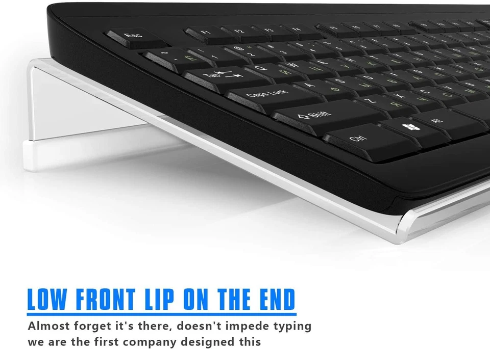 Richboom Clear Acrylic Tilted Computer Keyboard Holder for Easy Ergonomic Typing - Image 4 of 4