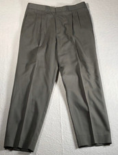 Farah No Wrinkles Men's Dress Pants Pleated Classic Gray Poly Blend 36x30