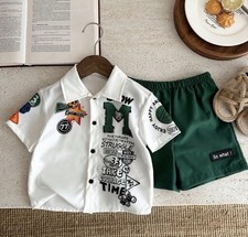Baby Boy 2-Piece Outfit Set Shirt Shorts Size 6-9M Excellent