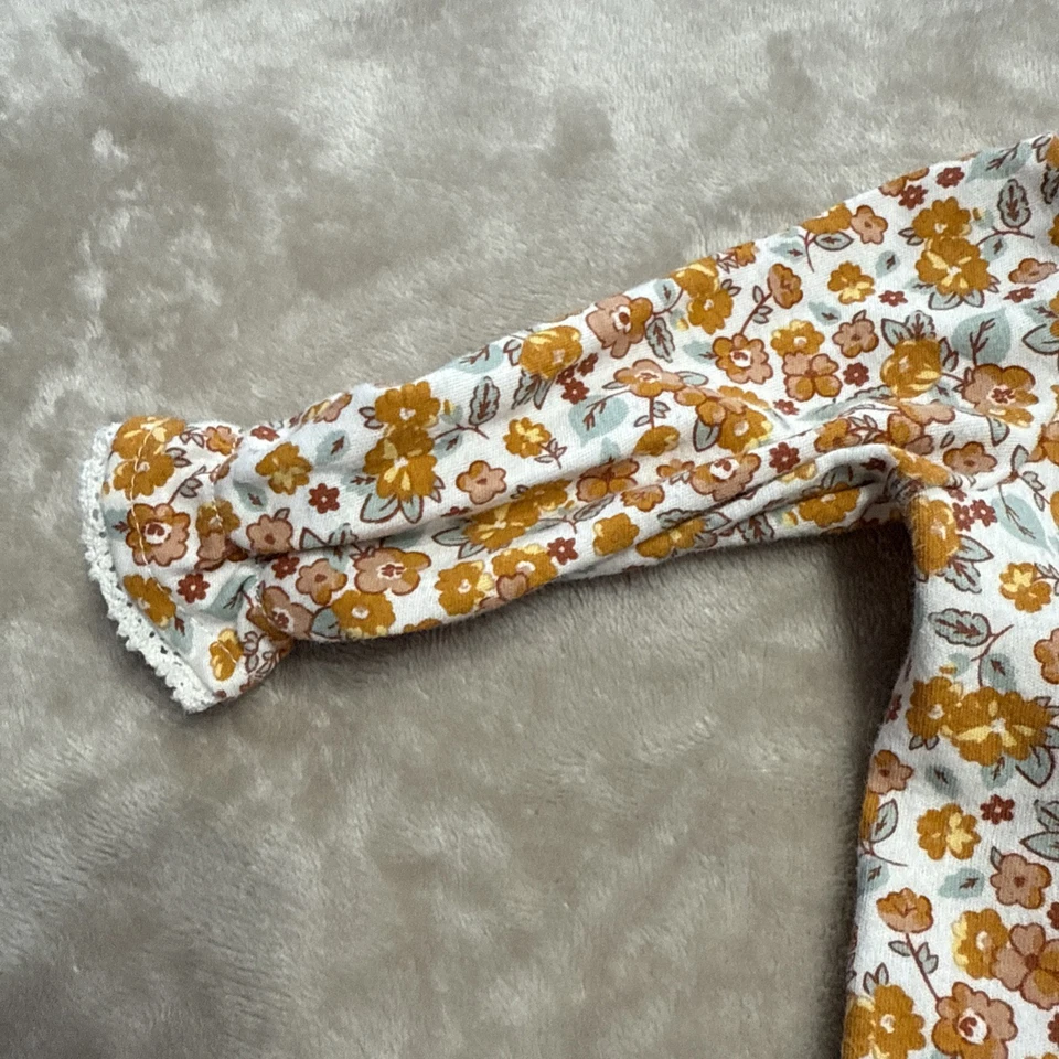 Nicole Miller Bebé Niñas Una Pieza Estampado Floral Largo Aleeve Talla 6-9 Meses Foto 3 de 4