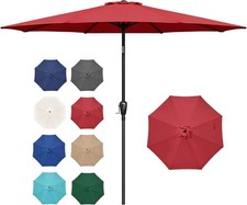 9ft Red Heavy-Duty Outdoor Patio Umbrella with UV Protection