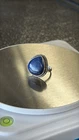 Vintage 925 Sterling Silver Natural Lapis Lazuli Cabochon Ring Rope Border