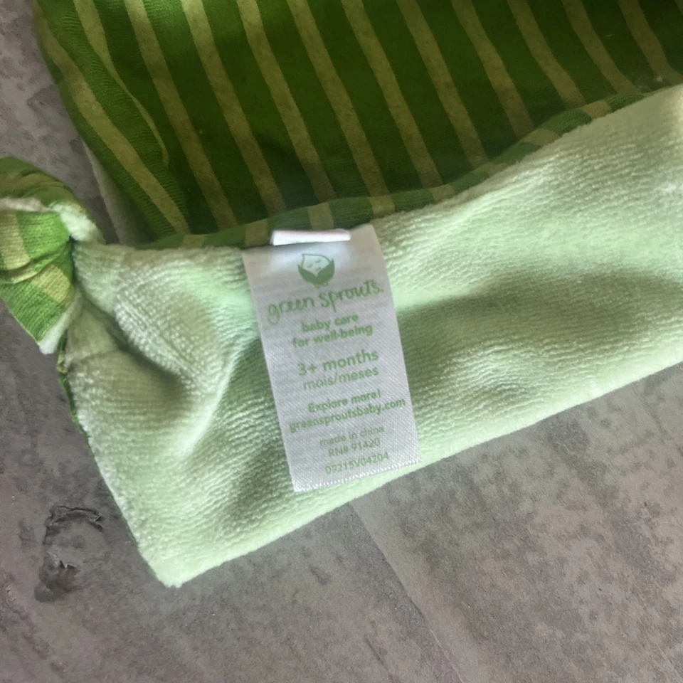 Blankie Friend Green Sprouts algodón orgánico 3+ meses nuevo con etiquetas verde Foto 3 de 4