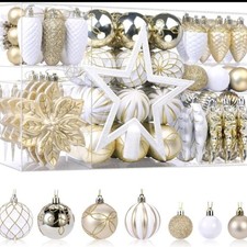 106PCS Shatterproof Christmas Ball Ornaments Set, Colorful Baubles Holiday set