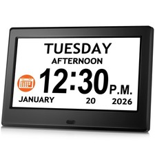 7'' Digital Clock, Dementia Clock With Date And Time, 10 Reminders, 6 Alarms,...