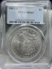 1883-O Morgan Silver Dollar PCGS MS63 $1 New Orleans Mint