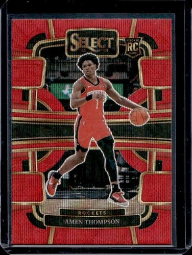 2023-24 Panini Select Amen Thompson RC Red Wave Prizm Concourse #96 Rockets