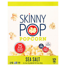 SkinnyPop Gluten-Free Sea Salt Microwave Popcorn Snack 2.8 oz 12 count