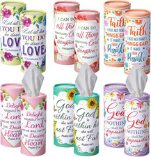 Car Tissue Holder Cylinder Floral Verse Pack 12 Refillable Travel Office