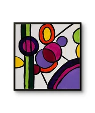 MENA'S Her Oval Golden Light Shines 12X12 Original Interior Modern Art Canvas