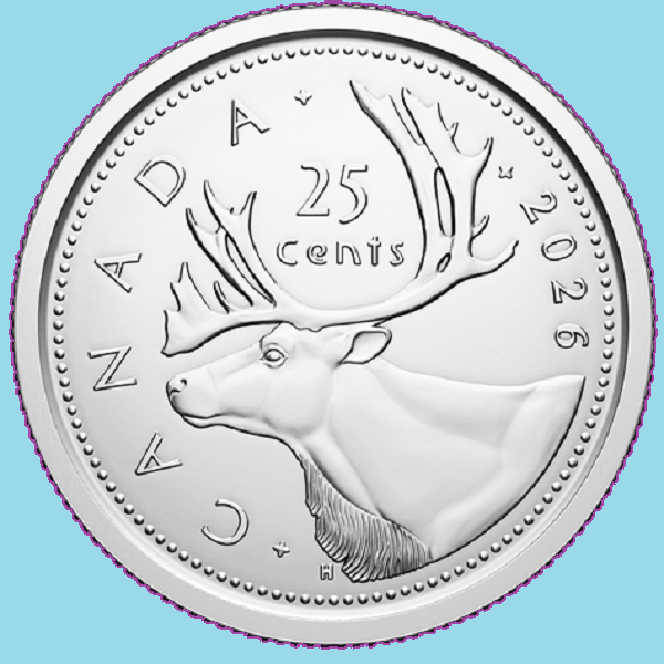 2026 Canada Twenty-Five Cents Coin. Mint UNC Canadian Quarter 25c