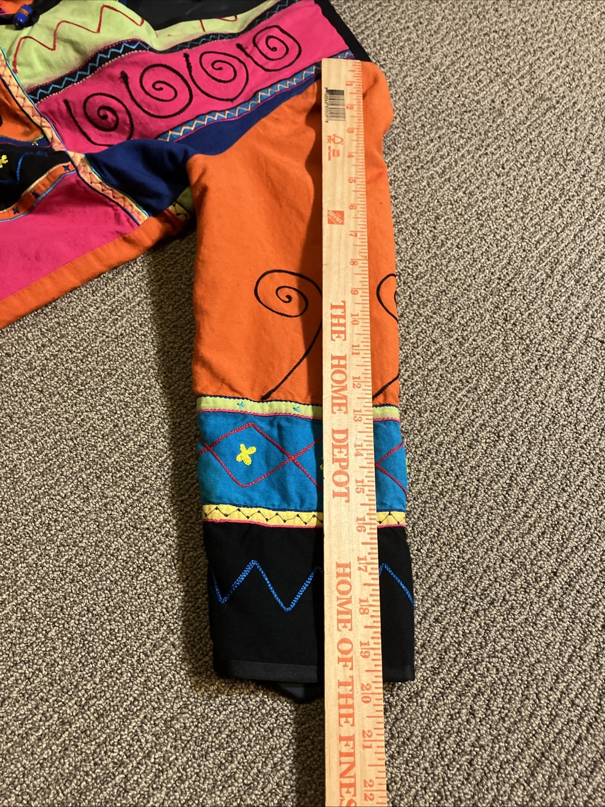 Indigo Moon Patchwork Embroidered Size Small Line… - image 8