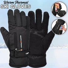 Men Winter Waterproof Fleece Thermal Ski Snowboarding Drive Work Gloves Mitten