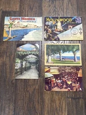 Vtg Postcard Folders Hollywood Santa Monica California + LA Farmer’s Market Etc.