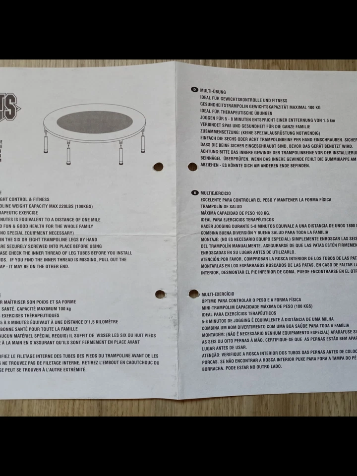 Stabiles Fitness-Trampolin, 100 cm Durchmesser - Bild 3 von 3