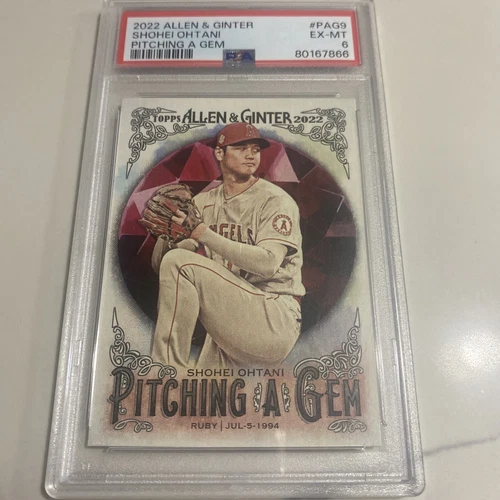 Shohei Ohtani 2022 Allen Ginter PSA 6 Pitching A Gem Ruby AL MVP LA Angels 🔥