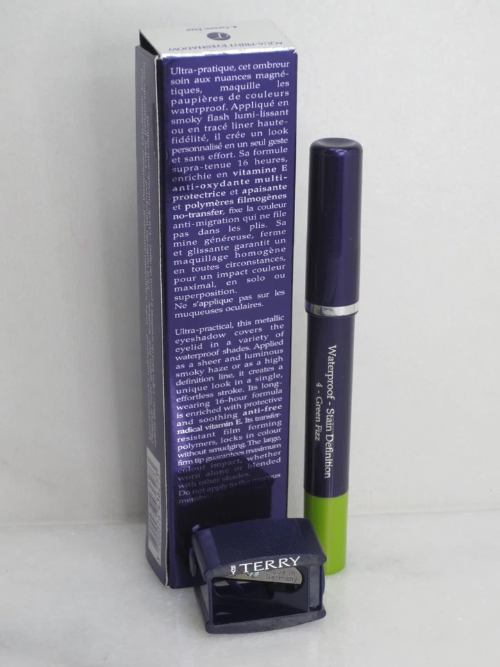 T BY TERRY AQUA PRINT EYESHADOW WATERPROOF 4 GREEN FIZZ 1.7 OZ BOXED - Image 3 of 3