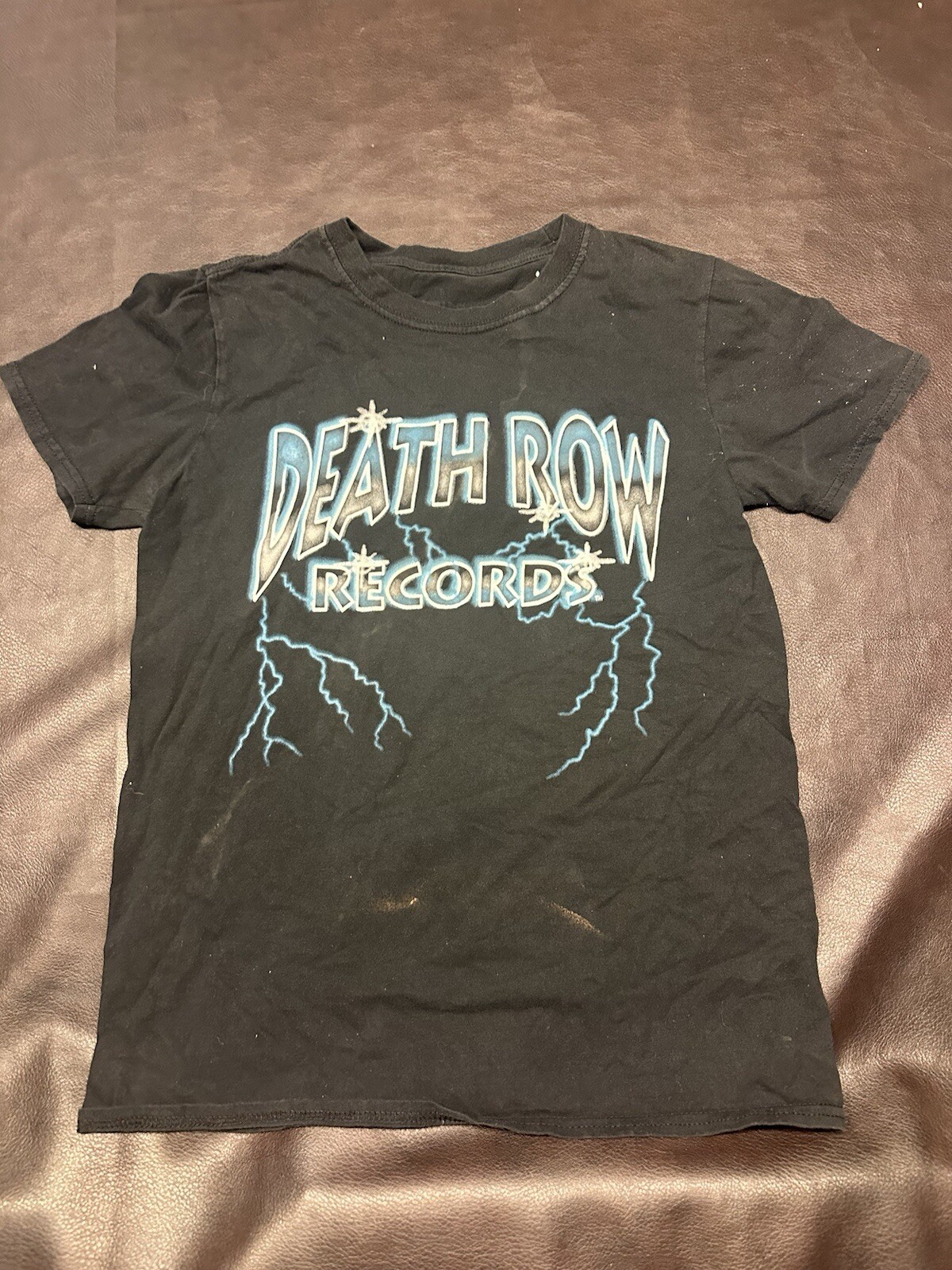 FILA T shirt uomo nera Death Row Records taglia small blu lampo