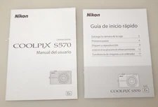 Nikon Coolpix S570 Camera SPANISH INSTRUCTION MANUAL USER BOOK QUICK START GUIDE