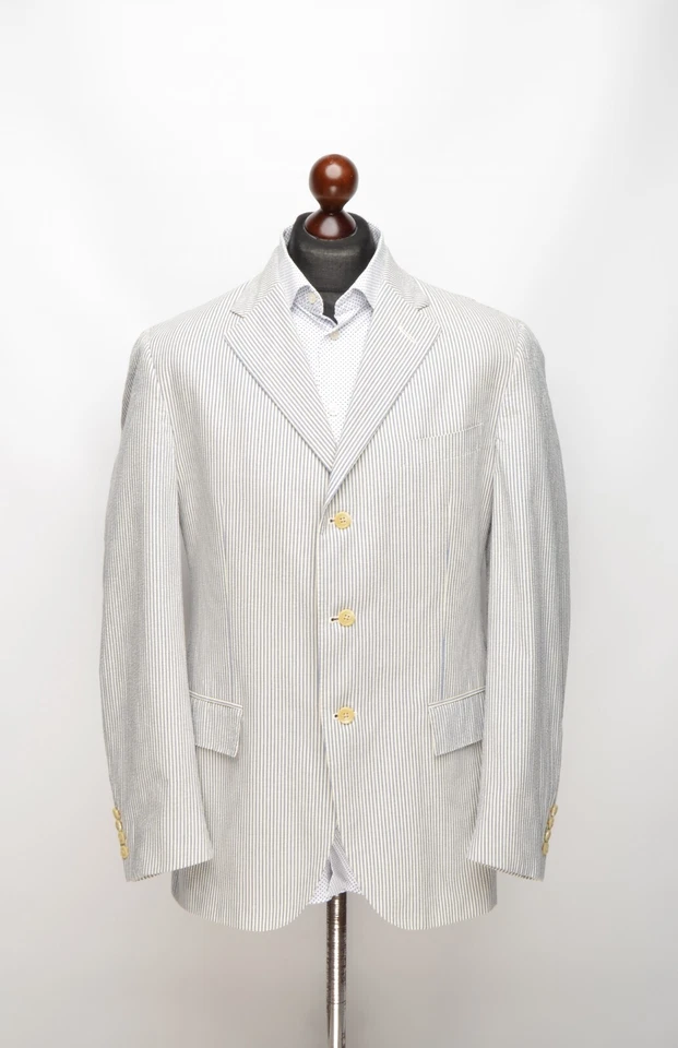 Polo Ralph Lauren Cotton Seersucker 3Btn Jacket EU 52R / UK,US 42R (Corneliani) Foto 2 de 4