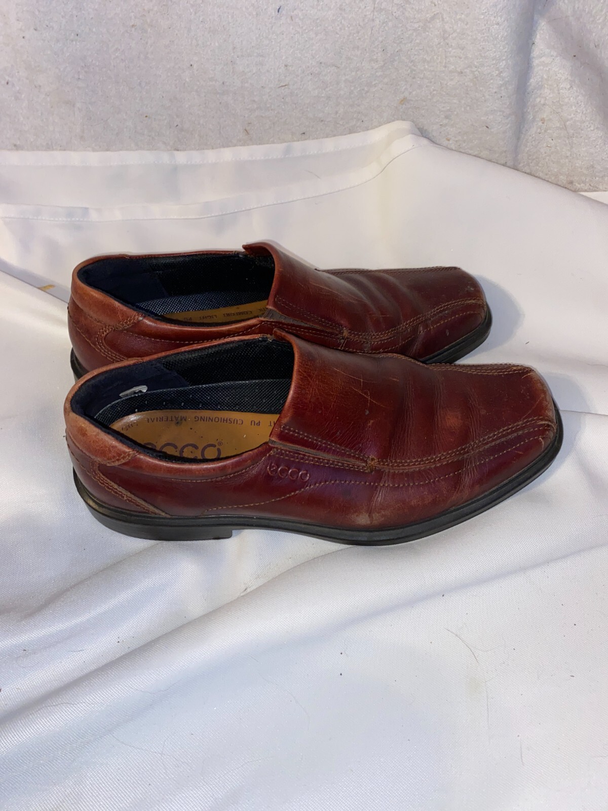 SAOLA Scarpe eleganti slip on uomo Ecco Cognac in pelle marrone taglia 10M