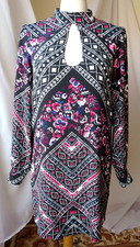 EXPRESS DRESS LONG SLEEVE FLORAL MULTICOLOR MEDIUM