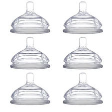 Comotomo Replacement Nipples 2 Count Pack of 3 Medium Flow Silicone Nipples