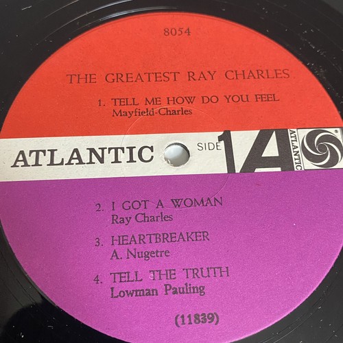 RAY CHARLES The Greatest 1954-1960 RARE Vinyl LP Record VG+ - Picture 3 of 4