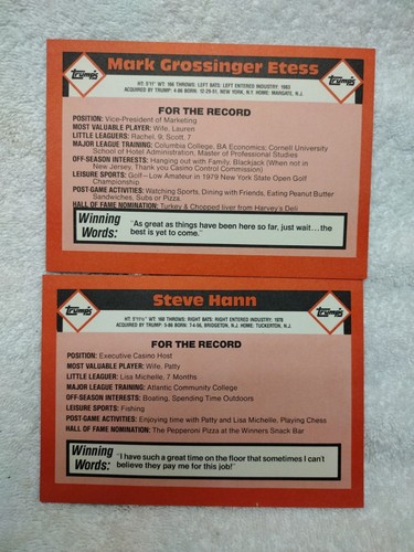 RARE! Promo Donald Trumps All-Star Team Casino Employee Parody Baseball Cards - Picture 11 of 19