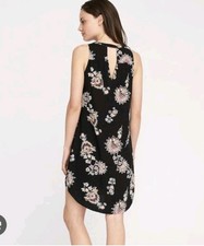 Old Navy Black Floral Sleeveless Dress Knee Length Cut Out Women's Size Medium 