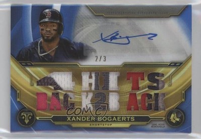 2019 Topps Triple Threads Relics Sapphire 2/3 Xander Bogaerts #TTAR-XB4 Auto uk2