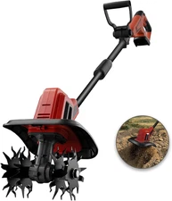 Cordless Tiller Cultivator Compatible with Milwaukee 18V Battery (Tool Only), El