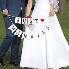 Just Married Car Decorations Just Married Wedding Banner Set Just Married Sign B