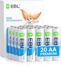 EBL AA Batteries 20 Pack Non-Rechargeable 1.5V 20 Count (Pack of 1) 0.62 per gallon