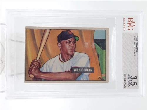 WILLIE MAYS 1951 BOWMAN BASEBALL ROOKIE GIANTS #305 RC BGS 3.5 Q5966-F