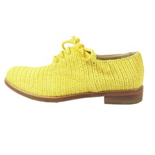 Dolce & Gabbana Yellow Raffia Derby Shoes Women's Size 35 Unused