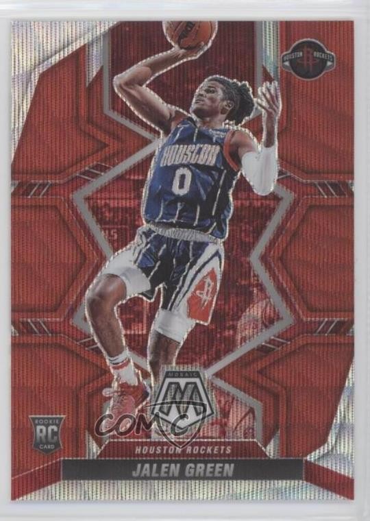 2021-22 Panini Mosaic Rookies Red Wave Mosaic Prizm Jalen Green #206 14sx