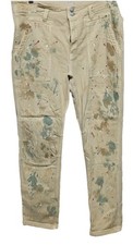 Pilcro Anthropologie The Wanderer Pants Size 31 Cream Paint Splatter Streetwear