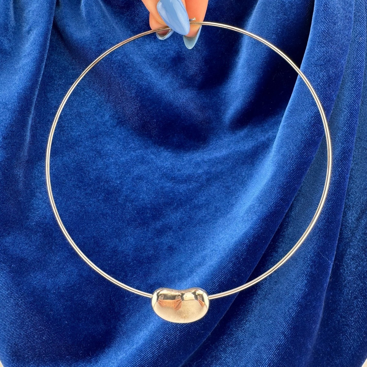 Vintage Tiffany Elsa Peretti Sterling Silver Large Bean Necklace - Main Image